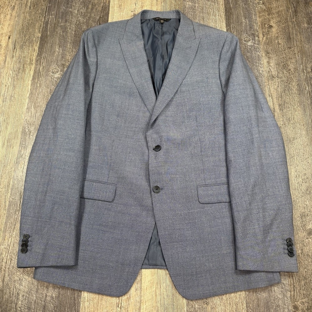 Banana Republic Slim‎ Fit Blazer 46L Blue Super 100s Wool Marzotto Sport Coat